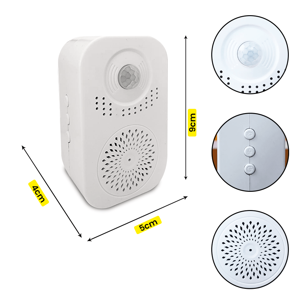 TIMBRE CON SENSOR DE MOVIMIENTO, RECORDATORIO DE VOZ, TIMBRE DE BIENVENIDA Y TONOS DE LLAMADA