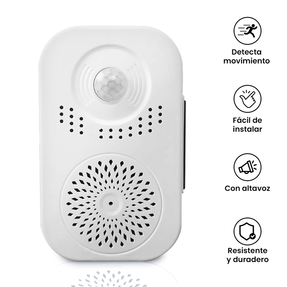TIMBRE CON SENSOR DE MOVIMIENTO, RECORDATORIO DE VOZ, TIMBRE DE BIENVENIDA Y TONOS DE LLAMADA