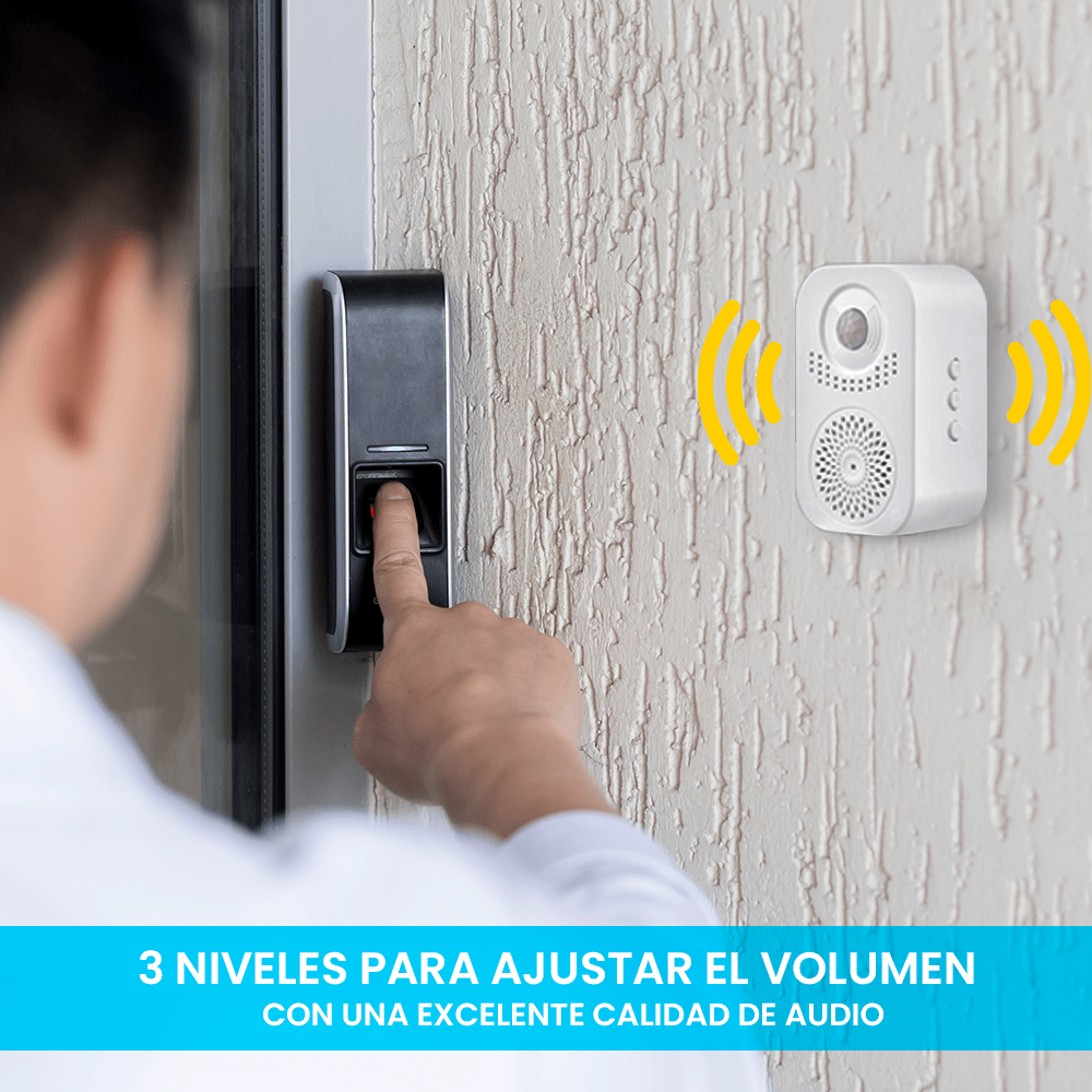 TIMBRE CON SENSOR DE MOVIMIENTO, RECORDATORIO DE VOZ, TIMBRE DE BIENVENIDA Y TONOS DE LLAMADA