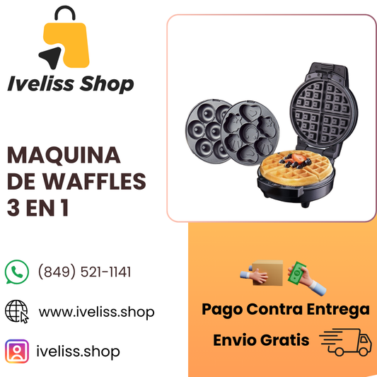 MAQUINA DE WAFFLES 3 EN 1